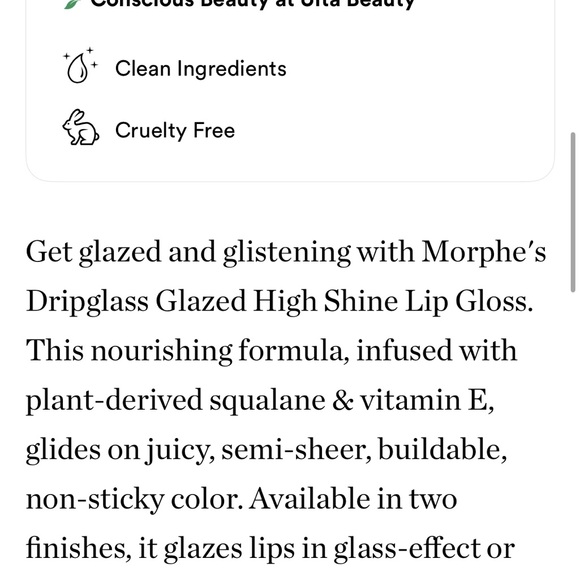 NWT NIB Morphe Drip Glass Glazed Lip Gloss in Polished Peach 0.12oz Full Size - Picture 9 of 11